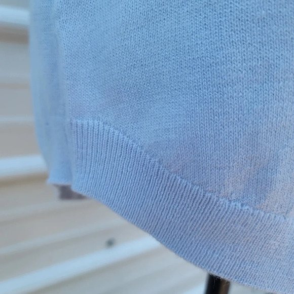 NWOT Ann TAYLOR LOFT SZ M Acrylic/Nylon Baby Blue Scoop Neck Pullover Sweater - Picture 3 of 10